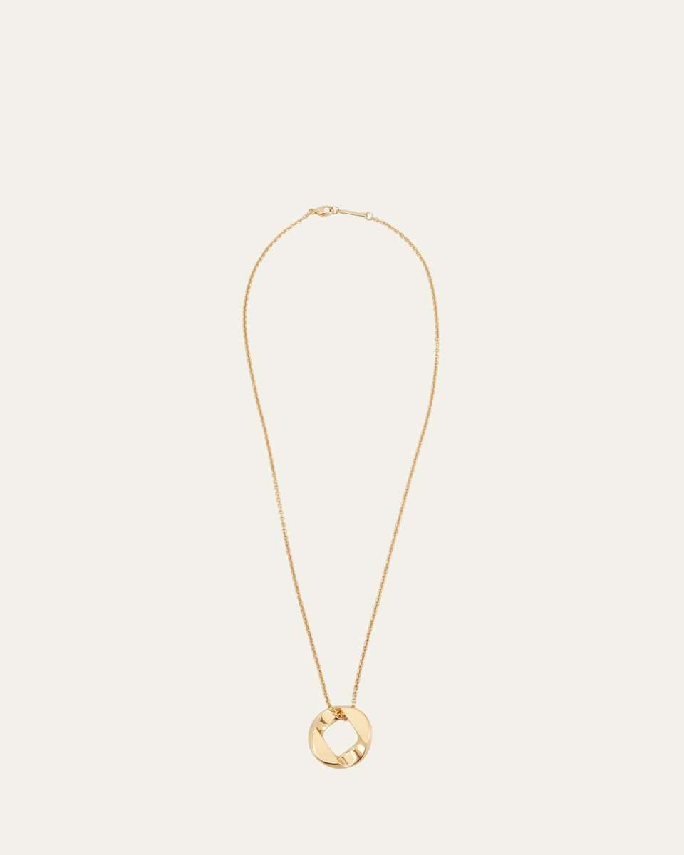 18k Yellow Gold Curb Link Pendant Necklace